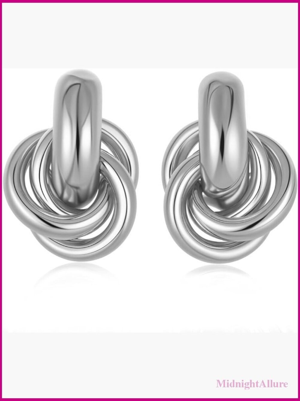 Gold Plated Chunky Knot Drop Dangle Earrings Statement Jewelry